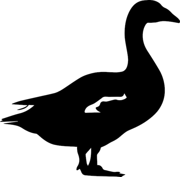 Goose vector silhouette illustration black color