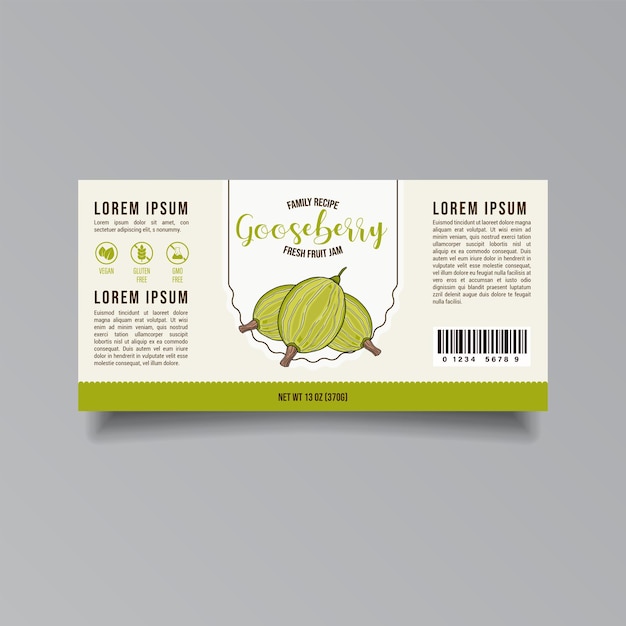 Gooseberry jam label template