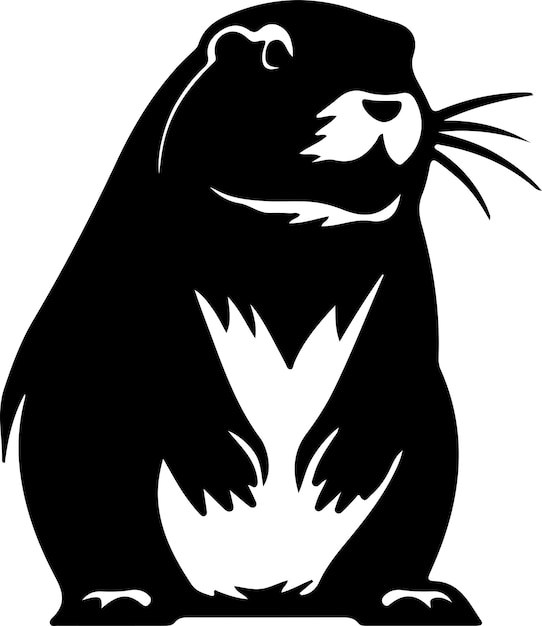 Vector gopher black silhouette with transparent background