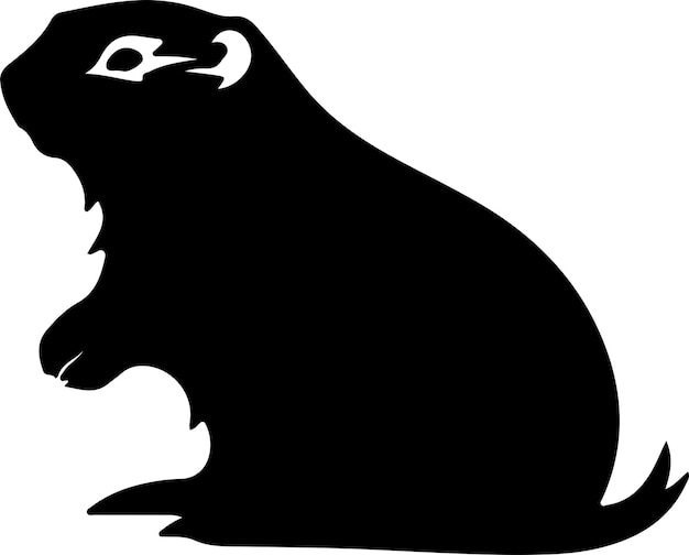 Vector gopher black silhouette with transparent background