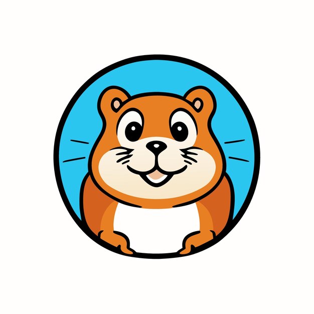 Vector gopher flat logo vector illustration cartoon