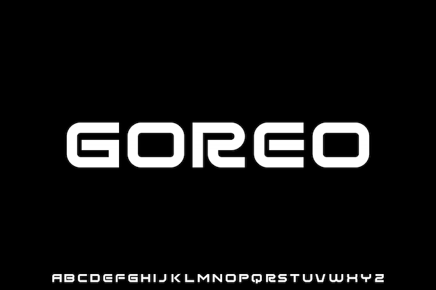 goreo, bold futuristic unique font