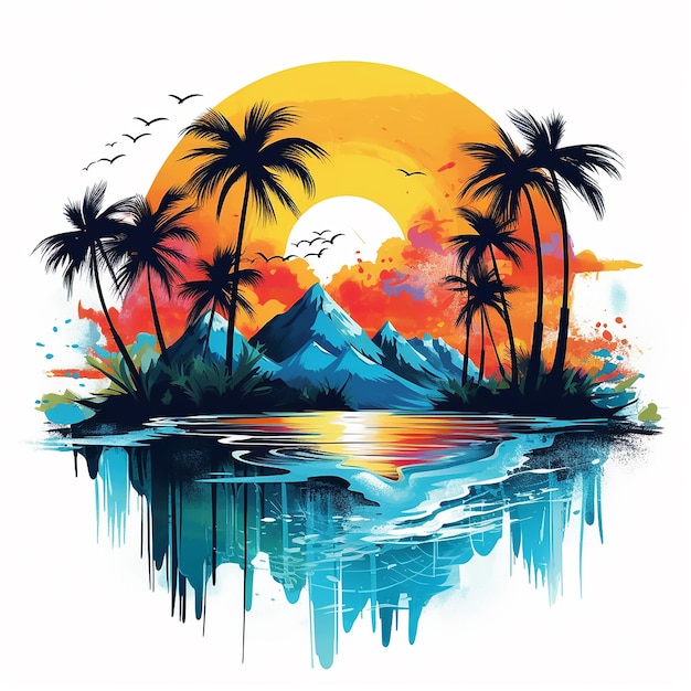 Gorgeous artistic graphic with a transparent background perfect for printing on a tshirt