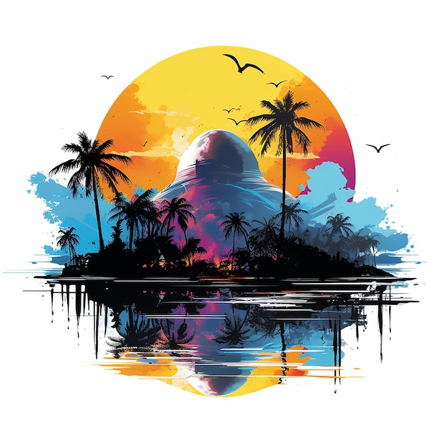 Gorgeous artistic graphic with a transparent background perfect for printing on a tshirt