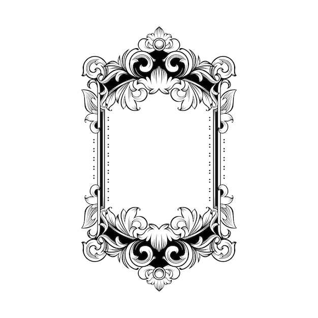 Vector gorgeous baroque frame with blank space