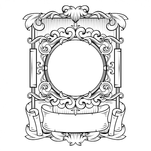 Vector gorgeous baroque frame with blank space