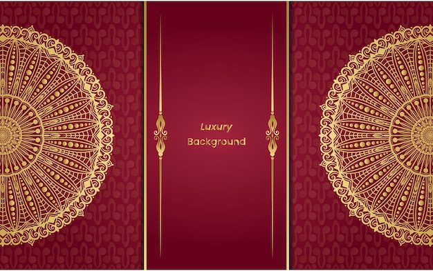 Gorgeous decorative greeting card. decorative gold vintage mandala design background in gold color.