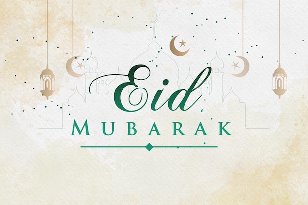 Gorgeous Eid Mubarak greeting design vector Islamic festival greeting design