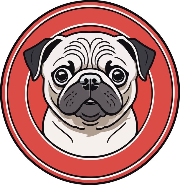 Gorgeous and lovely pug carlino dog vector