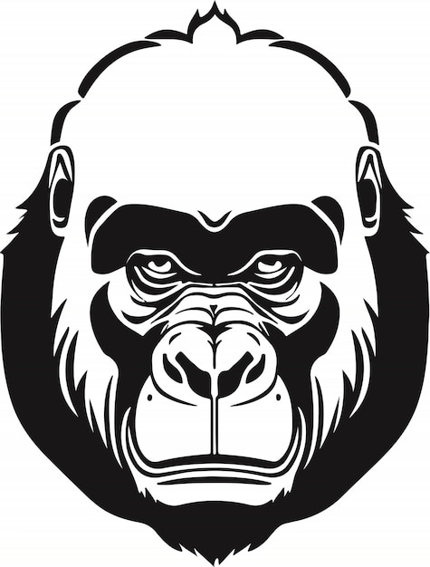 Gorgeous and powerful gorilla emblem art vector