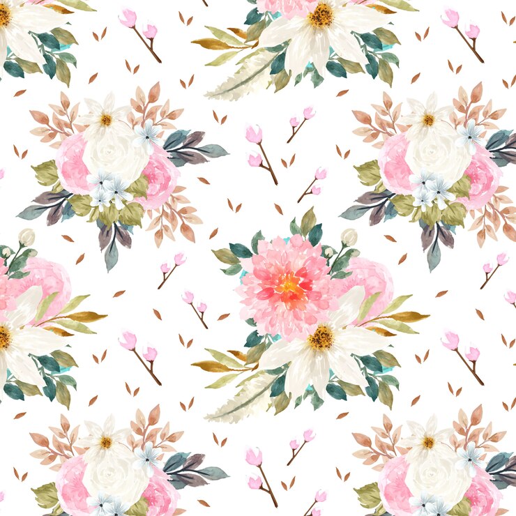 Vector 色とりどりの花でゴージャスなシームレスパターン