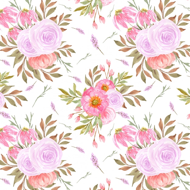 Gorgeous seamless pattern with pink roses