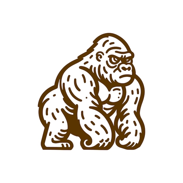 Illustrazione del logo dell'incisione del gorilla