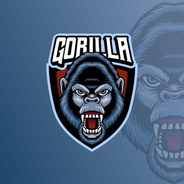 Vettore modello premium del logo della mascotte animale gorilla