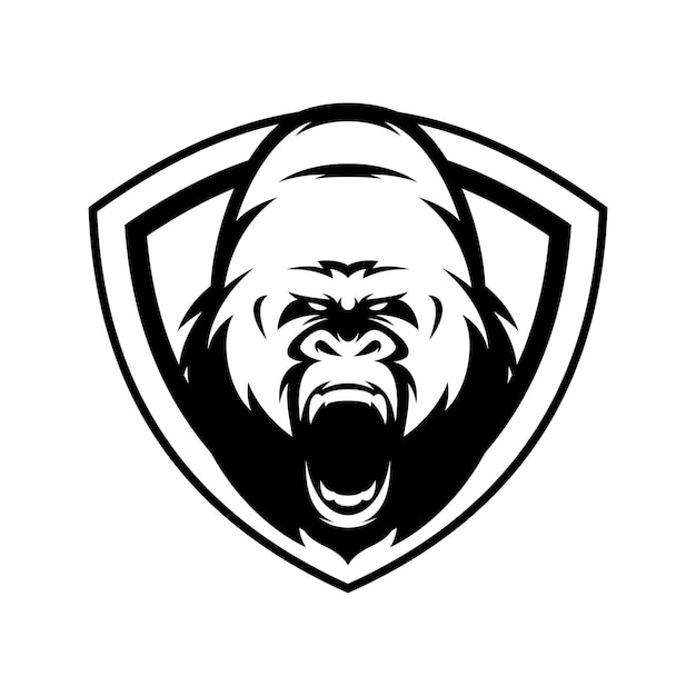 gorilla animal sport mascot head logo vector