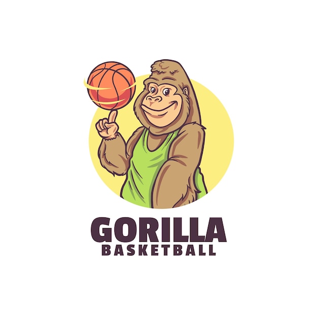 Gorilla basketbal logo sjabloon