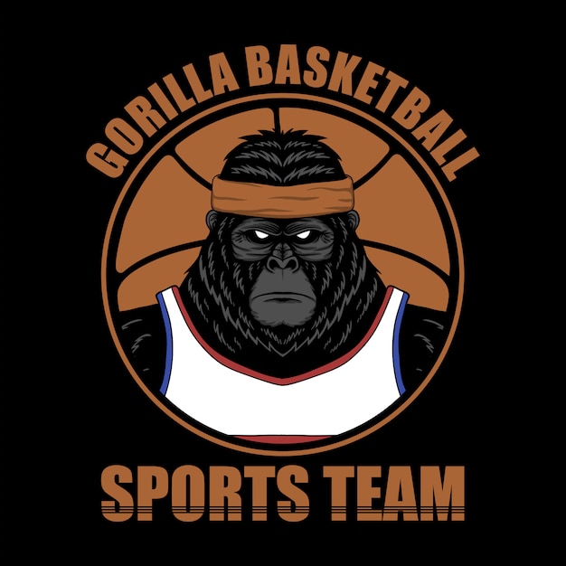 Vector gorilla basketbal