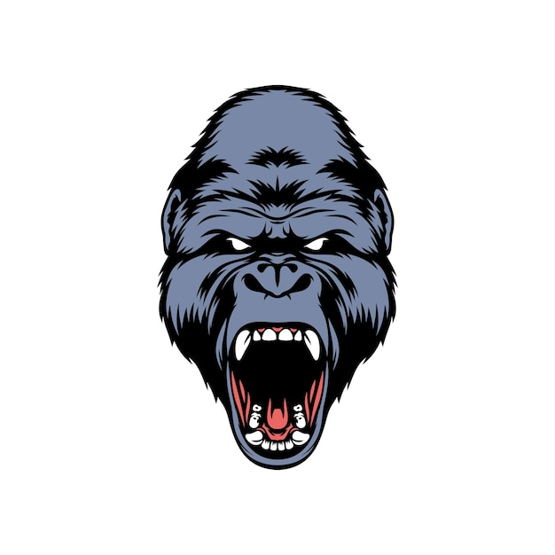 Vector gorilla big foot head wild animal mascot vector illustration template