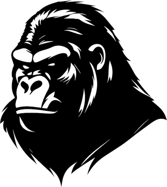 Gorilla Black Monochrome Mascot Logo