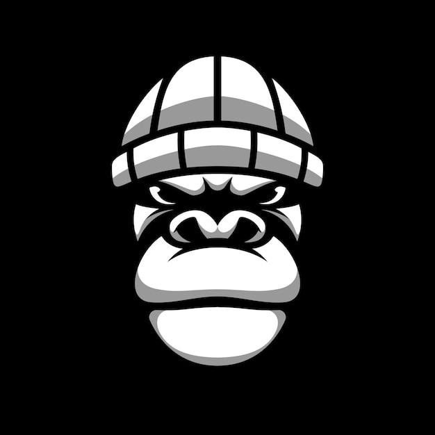 Gorilla Black and White Mascot Design