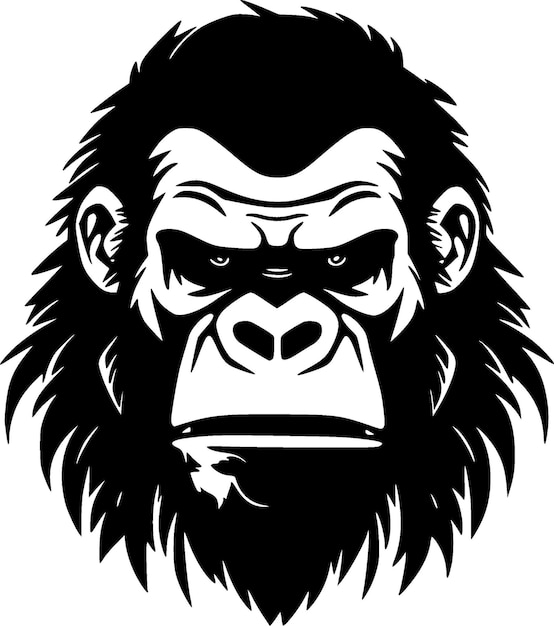 Vector gorilla black and white vector illustration