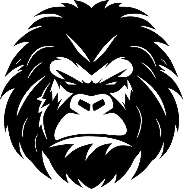 Vector gorilla black and white vector illustration