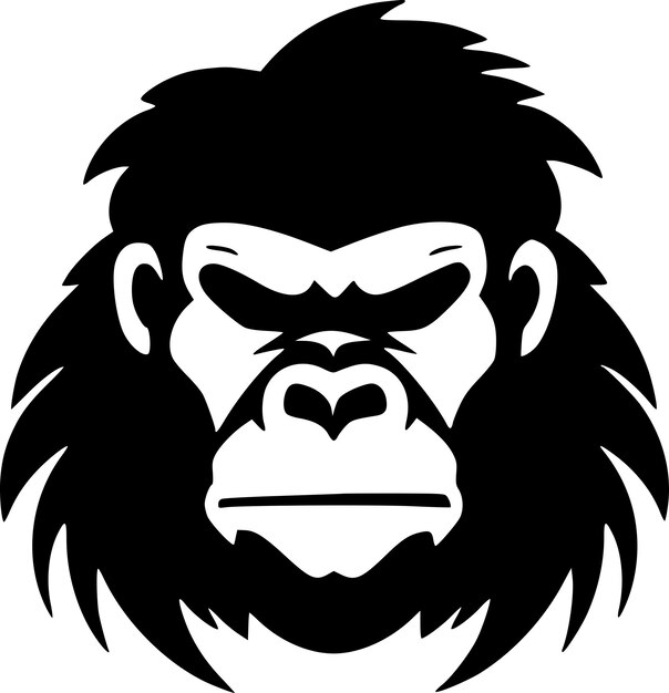 Gorilla Black and White Vector illustration