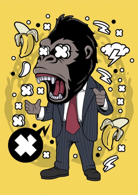 Vector gorilla businessman