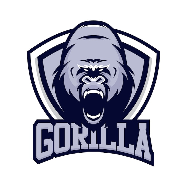 gorilla dieren sport mascotte hoofd logo vector