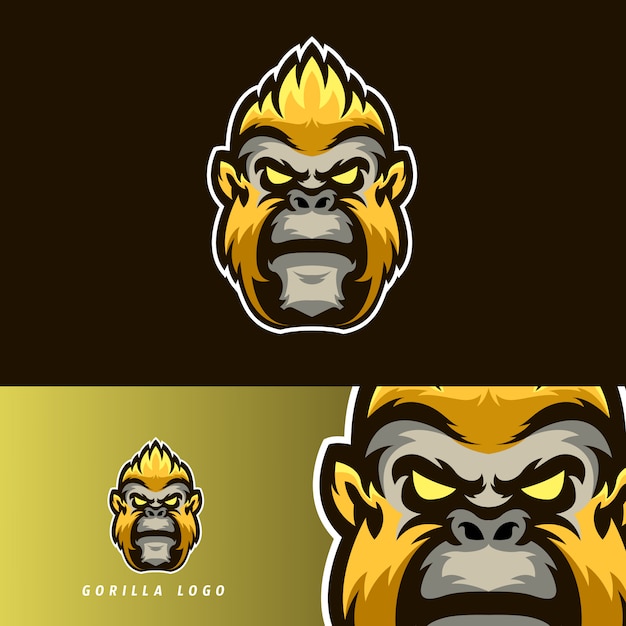 Emblema della mascotte di gioco gorilla esport