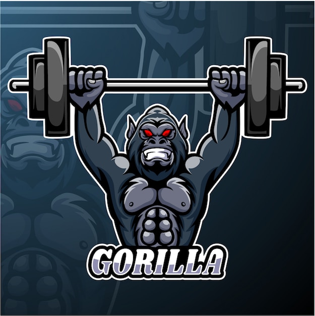 Vector gorilla esport logo mascot design