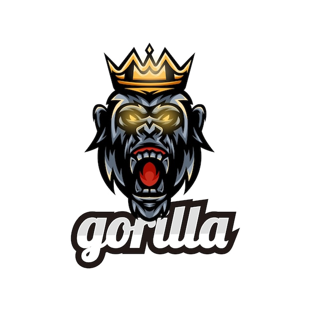Logo del design della mascotte esport di gorilla