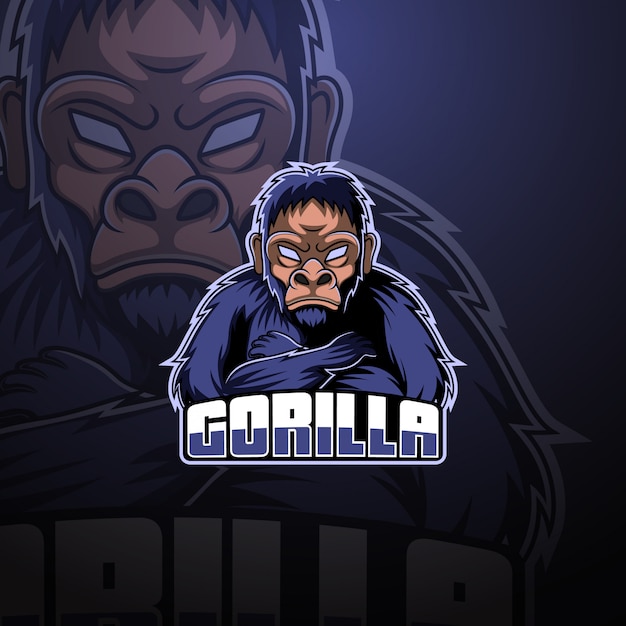 Gorilla esport mascot logo design