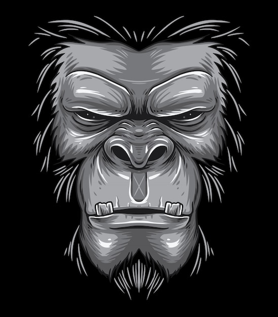 Vettore gorilla face beast