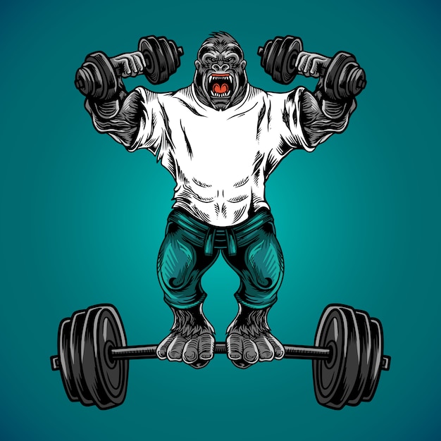 Gorilla fitness gym vector