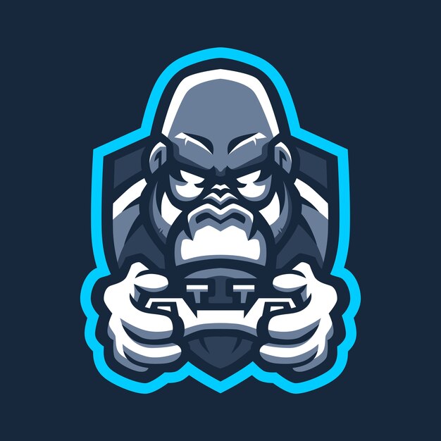 Gorilla games e sport joystick logo icon illustration