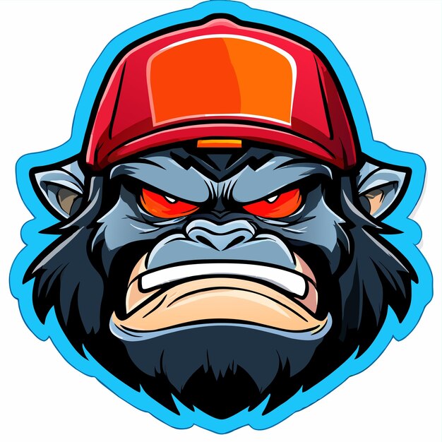 Vector gorilla gaming esport mascot hand drawn flat stylish cartoon sticker icon concept isolated