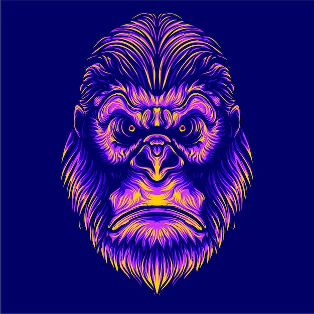 Gorilla gezicht illustraties illustrtio