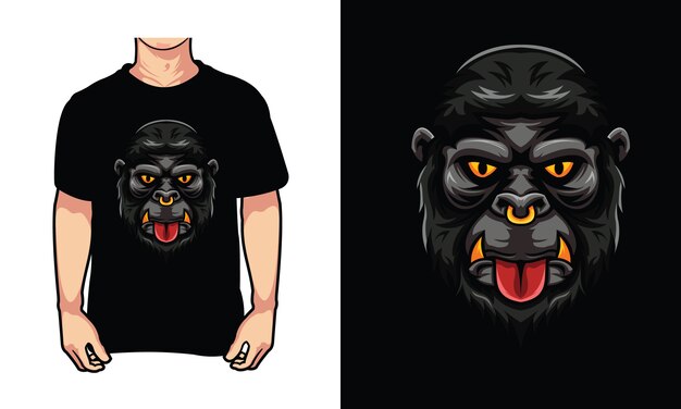 gorilla gezicht ontwerp illustratie