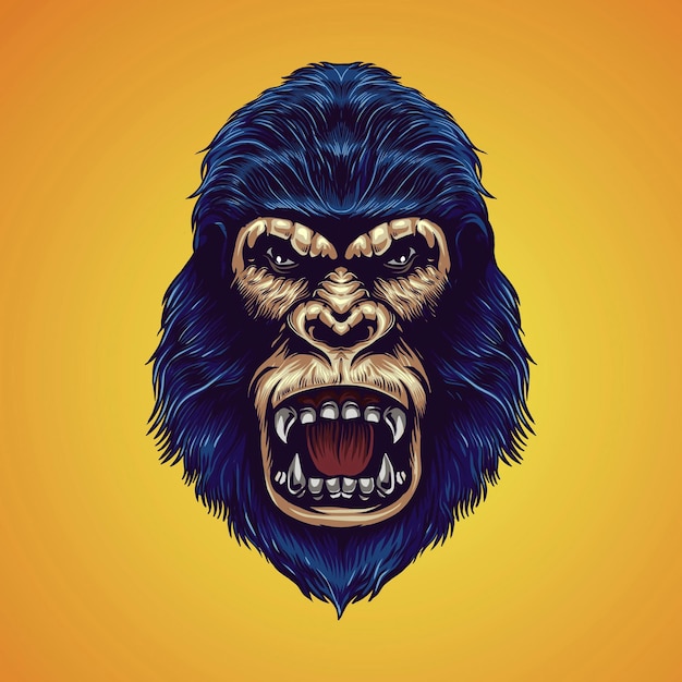 Vector gorilla head illustration