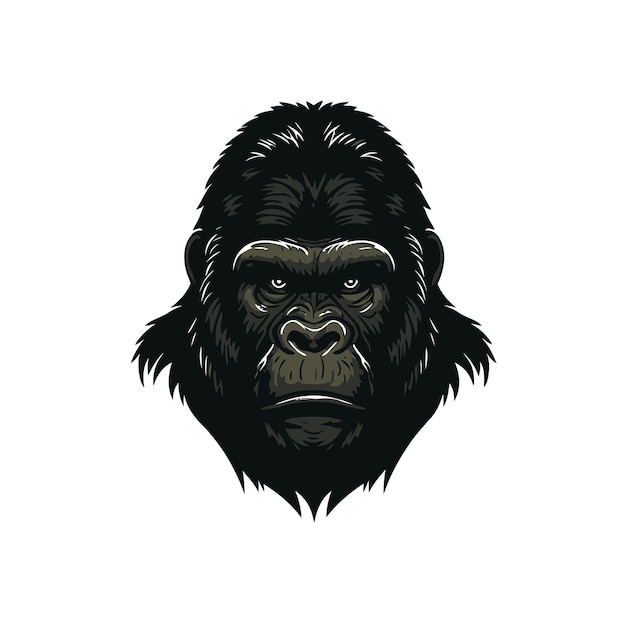 Gorilla head logo animal character logo mascot vector cartoon design template