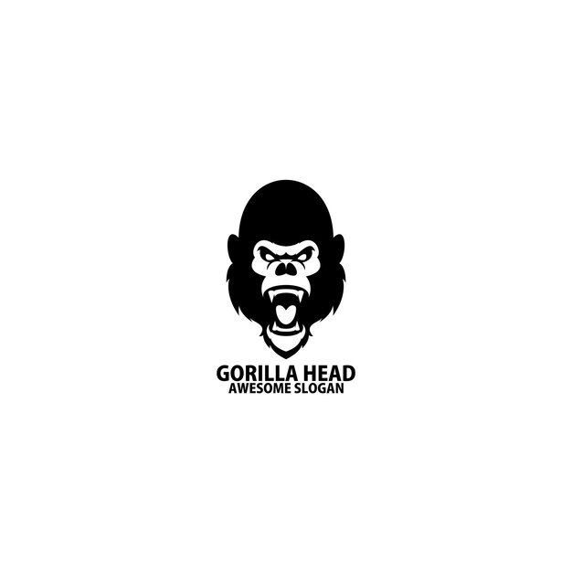 Vector gorilla head logo design