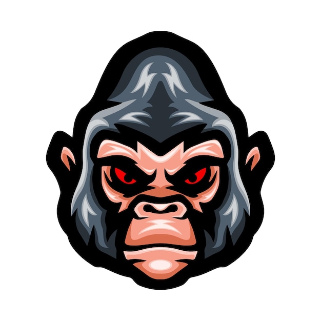 Disegno della mascotte del logo della testa di gorilla