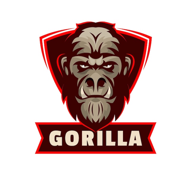 логотип талисмана головы гориллы