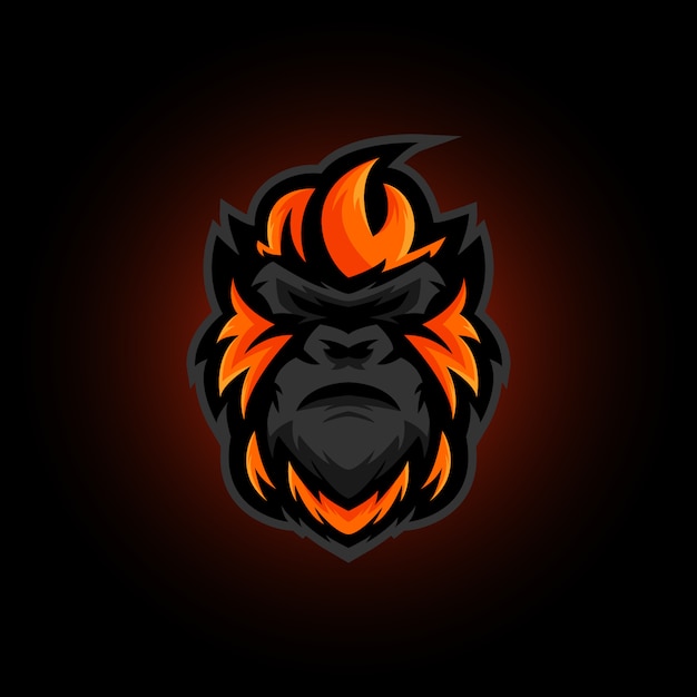 Gorilla head mascot logo design, gorilla gaming e sports logo