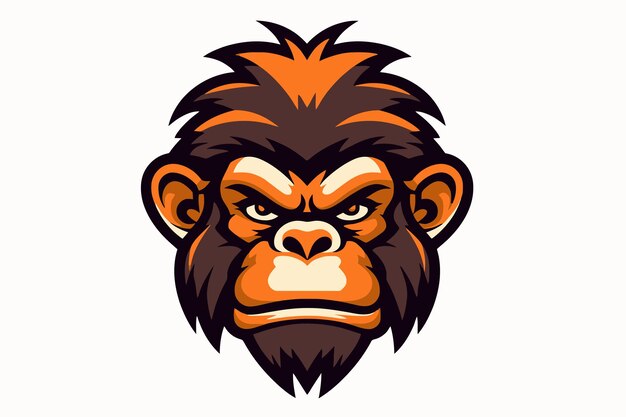 Illustrazione vettoriale del modello del logo della mascotte della testa di gorilla per la squadra sportiva o l'identità aziendale