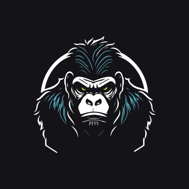 Gorilla Head Vector Illustration for Tshirt