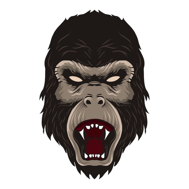 Gorilla head vector illustration