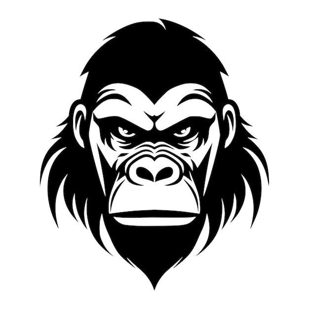 gorilla head wild animal illustration for symbol