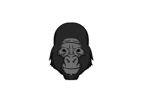 Gorilla head wildlife animal face clipart